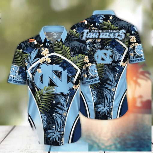 NCAA North Carolina Tar Heels Hawaiian Shirt Palm Leaves Pattern Practical Beach Gift