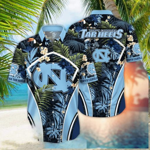 NCAA North Carolina Tar Heels Hawaiian Shirt Palm Leaves Pattern Practical Beach Gift