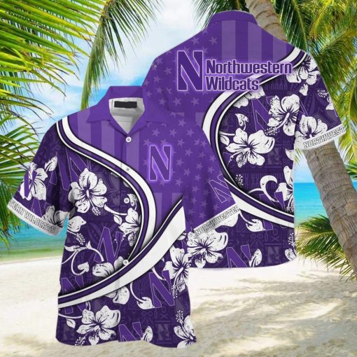 NCAA Northwestern Wildcats Hawaiian Shirt Custom Name Beach Lovers Gift