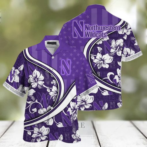 NCAA Northwestern Wildcats Hawaiian Shirt Custom Name Beach Lovers Gift