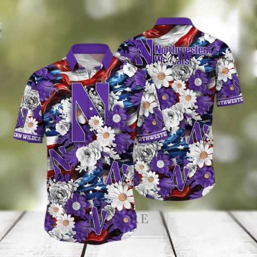 NCAA Northwestern Wildcats Hawaiian Shirt Independence Day Gift For Beach Lovers