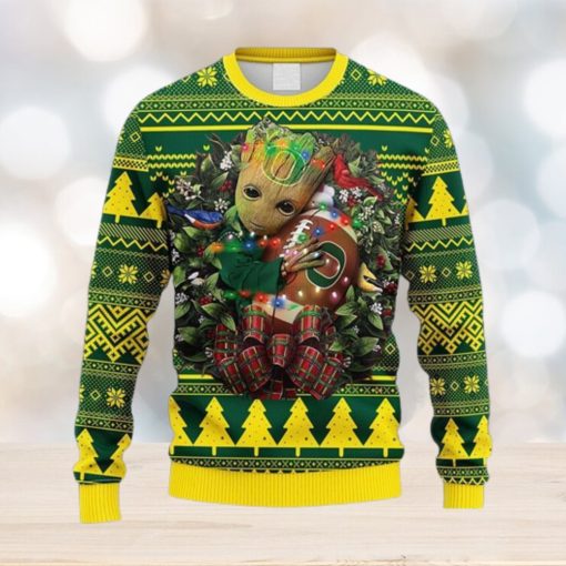 NCAA Oregon Ducks Groot Hug Christmas Ugly 3D Sweater For Men And Women Gift Ugly Christmas