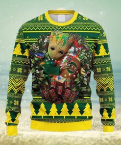 NCAA Oregon Ducks Groot Hug Christmas Ugly 3D Sweater For Men And Women Gift Ugly Christmas