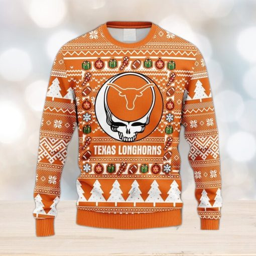 NCAA Texas Longhorns Grateful Dead Fleece 3D Sweater For Men And Women Gift Ugly Christmas