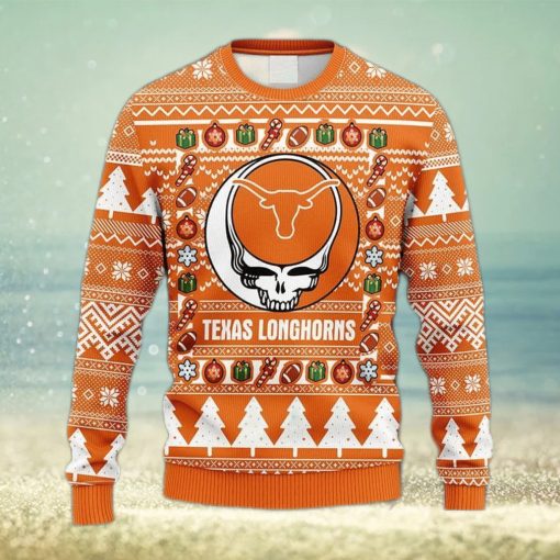 NCAA Texas Longhorns Grateful Dead Fleece 3D Sweater For Men And Women Gift Ugly Christmas