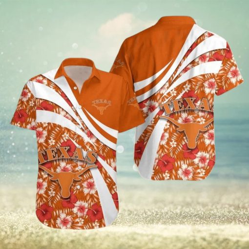 NCAA Texas Longhorns Hawaiian Shirt Aloha Shirt Hibiscus Flower Best Beach Gift