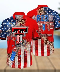 NCAA Texas Tech Red Raiders Hawaiian Shirt Fireworks Independence Day