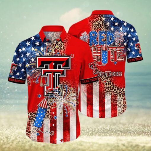 NCAA Texas Tech Red Raiders Hawaiian Shirt Fireworks Independence Day