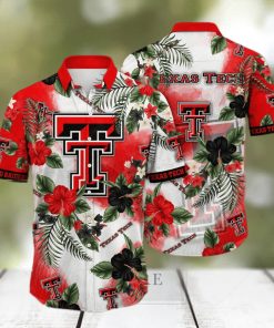 NCAA Texas Tech Red Raiders Hawaiian Shirt Hibiscus Flowers Pattern hawaiian shirt