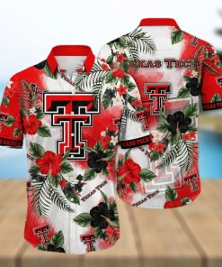 NCAA Texas Tech Red Raiders Hawaiian Shirt Hibiscus Flowers Pattern