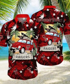 NCAA Texas Tech Red Raiders Hawaiian Shirt Palm Leaves Pattern Beach Gift For Him hawaiian shirt