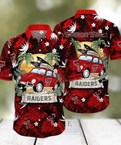 NCAA Texas Tech Red Raiders Hawaiian Shirt Palm Leaves Pattern Beach Gift For Him hawaiian shirt