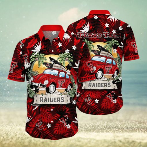 NCAA Texas Tech Red Raiders Hawaiian Shirt Palm Leaves Pattern Beach Gift For Him