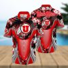 Summer Aloha NCAA Utah Utes Hawaiian Shirt US Flag Custom Name Best Beach Gift