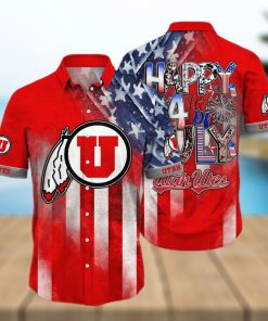 NCAA Utah Utes Hawaiian Shirt Independence Day Happy 4th Of July