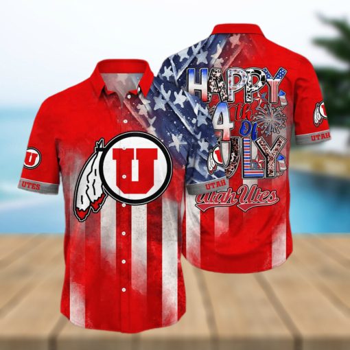 NCAA Utah Utes Hawaiian Shirt Independence Day Happy 4th Of July