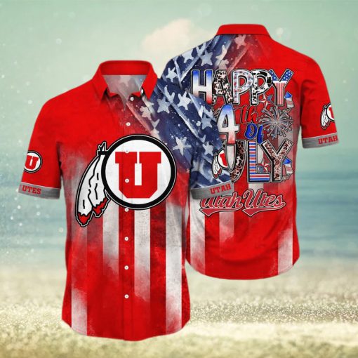 NCAA Utah Utes Hawaiian Shirt Independence Day Happy 4th Of July