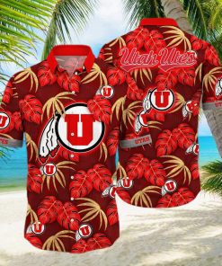 NCAA Utah Utes Hawaiian Shirt Palm Leaves Pattern hawaiian shirt