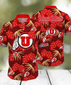 NCAA Utah Utes Hawaiian Shirt Palm Leaves Pattern hawaiian shirt