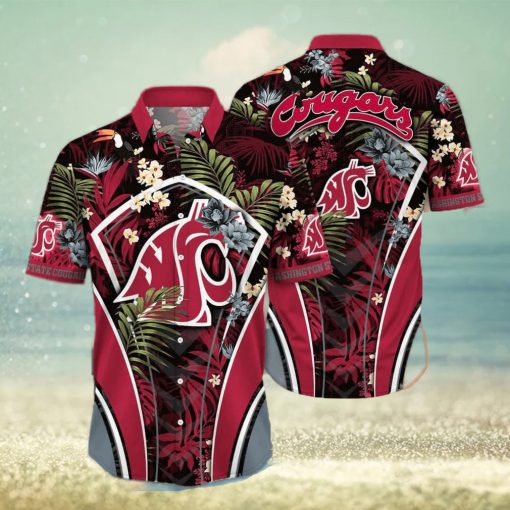 NCAA Washington State Cougars Hawaiian Shirt Aloha Shirt Gift For Beach Lovers