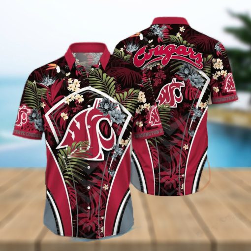 NCAA Washington State Cougars Hawaiian Shirt Aloha Shirt Gift For Beach Lovers