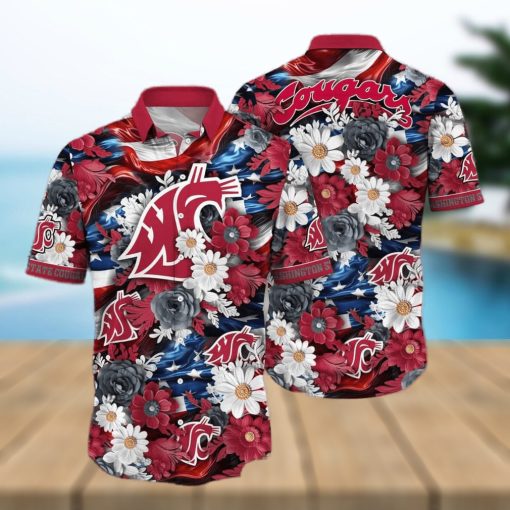 NCAA Washington State Cougars Hawaiian Shirt Aloha Shirt Independence Day