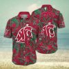 NCAA Washington State Cougars Hawaiian Shirt Aloha Shirt Custom Name Summer Beach Gift