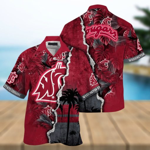 NCAA Washington State Cougars Hawaiian Shirt Custom Name Summer Vacation Gift