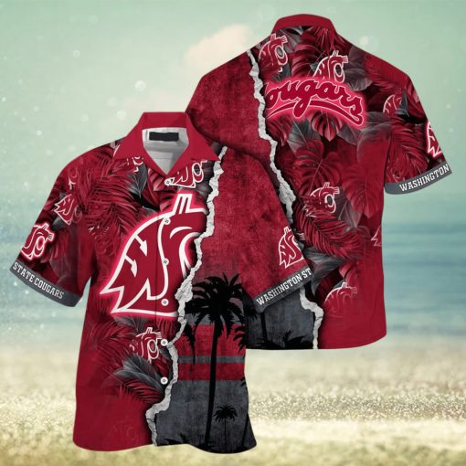 NCAA Washington State Cougars Hawaiian Shirt Custom Name Summer Vacation Gift