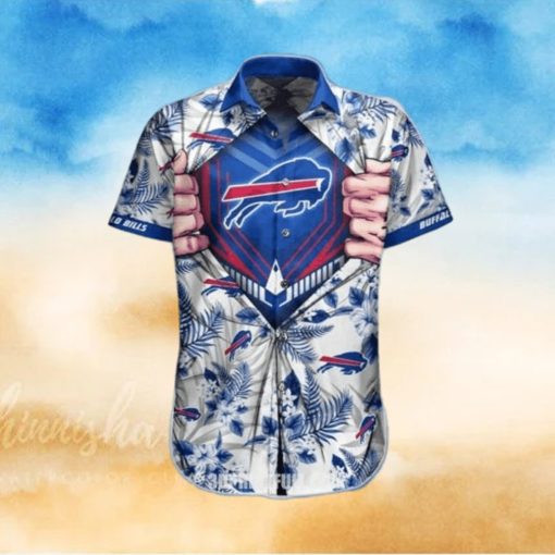 NFL Buffalo Bills Hawaiian Shirt Blue Tropical Flower Beach Gift For Football Players  NFL Hawaiian Shirt