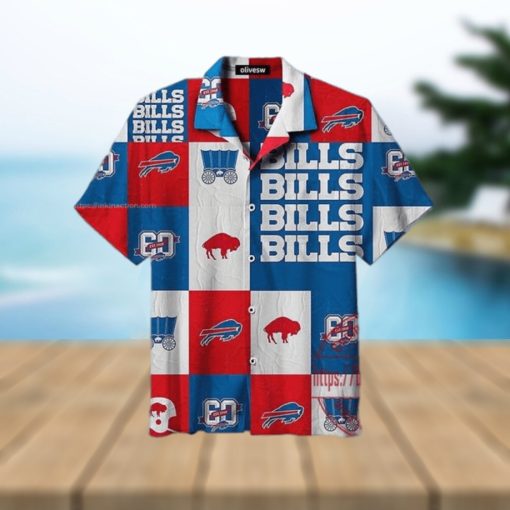 NFL Buffalo Bills Logo Collection Plaid Pattern Hawaiian Shirt