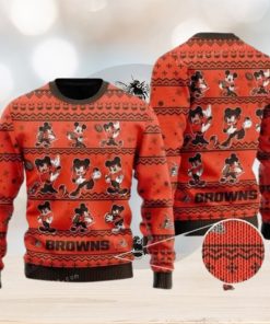 NFL Cleveland Browns Mickey Mouse Christmas Ugly Sweater