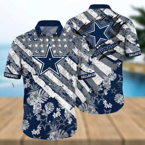 NFL Dallas Cowboys Hawaiian Shirt American Flag Football Gift