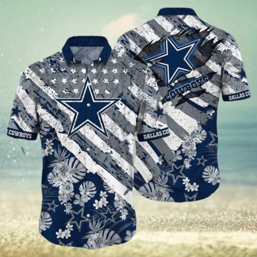 NFL Dallas Cowboys Hawaiian Shirt American Flag Football Gift