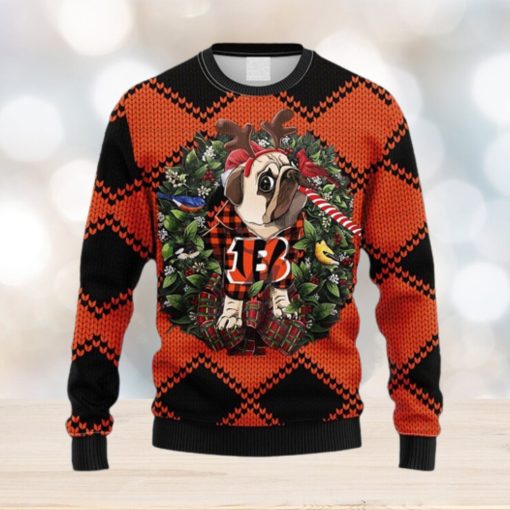 NFL Fans Cincinnati Bengals Pub Dog Christmas Ugly Sweater For Men Women