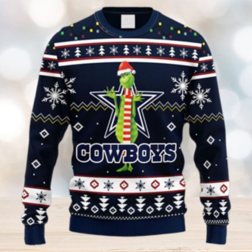 NFL Fans Dallas Cowboys Funny Grinch Christmas Ugly Sweater For Men Women