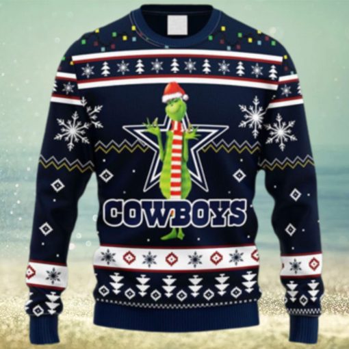 NFL Fans Dallas Cowboys Funny Grinch Christmas Ugly Sweater For Men Women