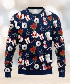 NFL Fans Dallas Cowboys Santa Claus Snowman Christmas Ugly Sweater For Men Women