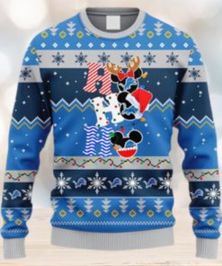 Detroit Lions NFL Team HoHoHo Mickey Funny Ugly Christmas Sweater Sport  Fans Men And Women Christmas Gift