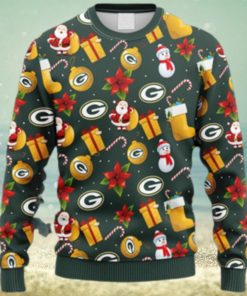 NFL Fans Green Bay Packers Santa Claus Snowman Christmas Ugly Sweater For Men Women