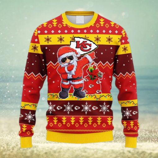 NFL Fans Kansas City Chiefs Dabbing Santa Claus Christmas Ugly Sweater For Men Women