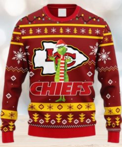 NFL Fans Kansas City Chiefs Funny Grinch Christmas Ugly Sweater For Men Women