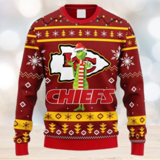 NFL Fans Kansas City Chiefs Funny Grinch Christmas Ugly Sweater For Men Women