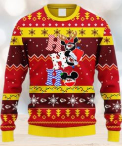 NFL Fans Kansas City Chiefs HoHoHo Mickey Christmas Ugly Sweater For Men Women