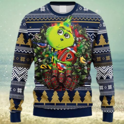 NFL Fans Los Angeles Rams Grinch Hug Christmas Ugly Sweater For Men Women