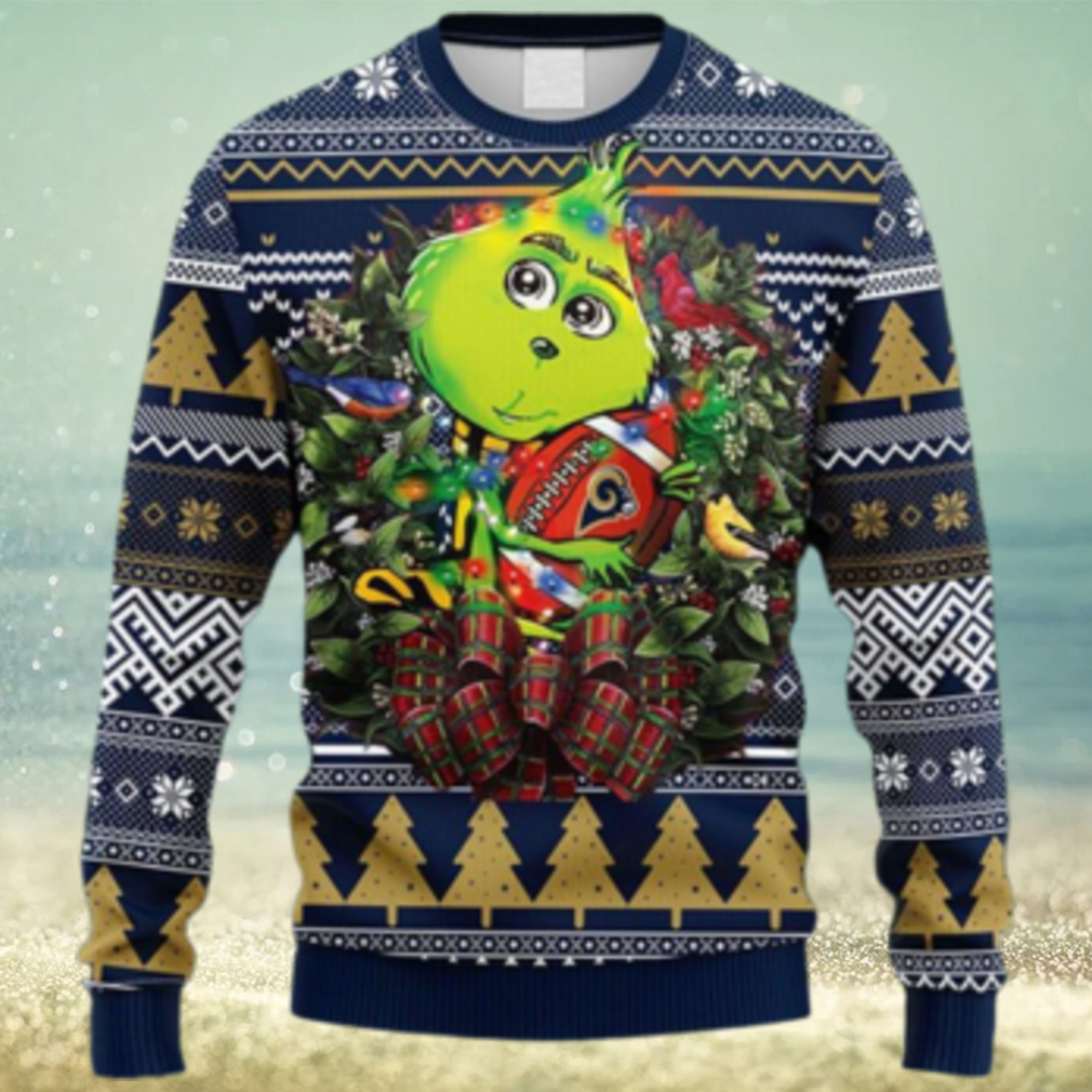Cute Grinch American Football Los Angeles Rams Ugly Christmas Sweater For  Fans