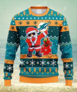 NFL Fans Miami Dolphins Dabbing Santa Claus Christmas Ugly Sweater For Men Women