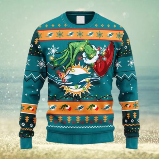 NFL Fans Miami Dolphins Grinch Christmas Ugly Sweater For Men Women