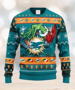 NFL Fans Miami Dolphins Grinch Christmas Ugly Sweater For Men Women