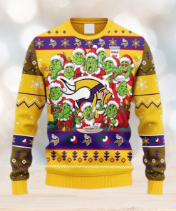 NFL Fans Minnesota Vikings 12 Grinch Xmas Day Christmas Ugly Sweater For Men Women